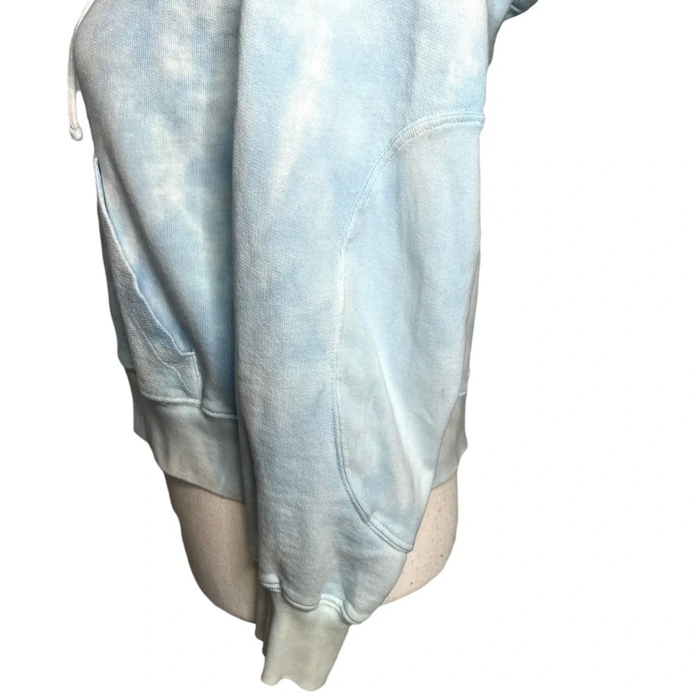 LoveShackFancy Kirby Cropped Tie Dye Hoodie Sweatshirt Pale Blue Size S - Picture 11 of 14
